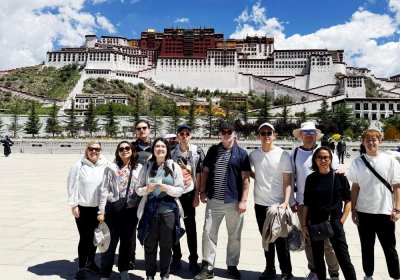 Traveler photo: Our beloved guests pose for a group photo in front of the Potala Palace, the most iconic landmark of Tibet. (July 2025)