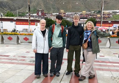 Traveler photo: Group photo in front of Tashilunpo monastery, the largest monastery in Shigatse. (July 2026)	