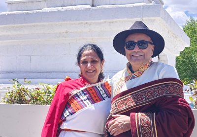 Traveler photo: Trying on Tibetan costumes is a trip highlight; the guests’ smiles shine as brightly as their splendid robes. (June 2026)