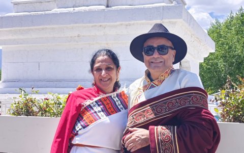 Traveler photo: Trying on Tibetan costumes is a trip highlight; the guests’ smiles shine as brightly as their splendid robes. (June 2026)