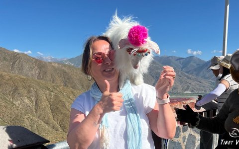 Traveler photo: Bonding with little lamb—the most delightful surprise of our Tibetan journey. (Jun 2025)