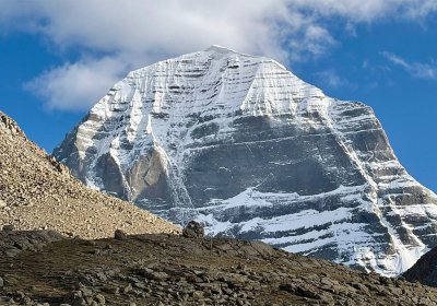 Traveler photo: A clear view of Mount Kailash under a blue sky creates a truly unforgettable and sacred Himalayan experience. (June 2026)	