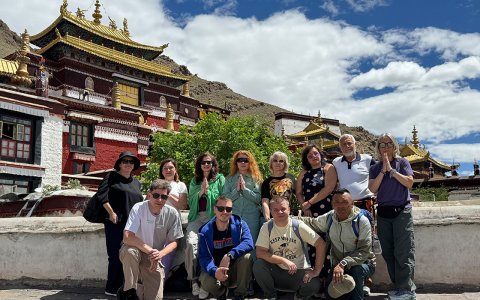 Traveler photo: Group photo at Tashilunpo monastery, the largest monastery in Shigatse. (June 2026)	