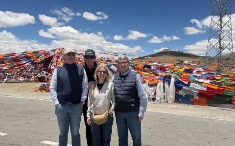 Traveler photo: On the way from Lhasa to Shigatse, you will have a lot of opportunities to hang the colorful Tibetan praying flags. (June 2026)	