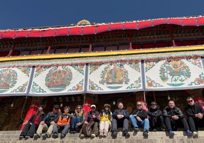 Traveler photo: Group photo at Drepung monastery, the biggest monastery in Lhasa. (March 2026)	