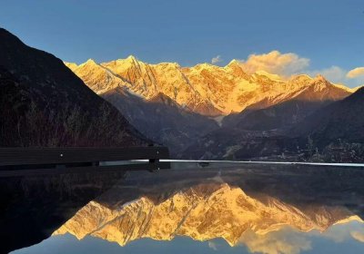 Traveler photo: Under the sunset in Nyingchi, Mount Namcha Barwa is gilded by golden light in a magnificent golden peak spectacle. (March 2026)