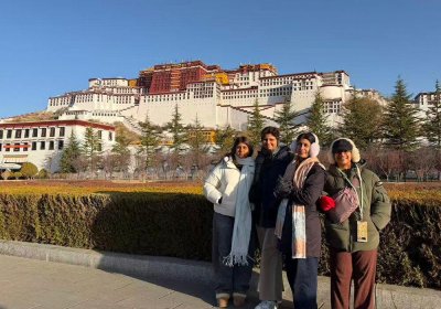 Traveler photo: At Potala Palace Square in Lhasa, Tibet, our guests take group photos before this UNESCO World Heritage site. (March 2026)