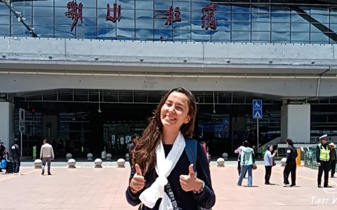 Traveler photo: Welcome our guest at Lhasa Airport with a traditional white hada scarf. (May 2025)