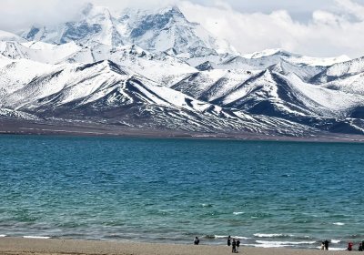 Traveler photo: The stunning blue water of Namtso lake, framed by the snow-peaked mountains. (May 2026)	