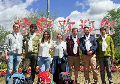 Traveler photo: Welcoming our beloved guest at Lhasa airport with the traditional white Hada. (May 2026)	