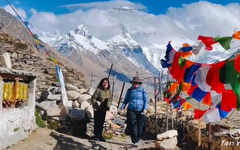 Traveler photo: Our beloved guests take photos near Rongbuk Monastery, one of the best spots to capture Mount Everest.(May 2025)