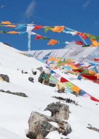 Traveler photo: Colorful Tibetan praying flags along the kora route around Mount Kailash, the ultimate pilgrimage in Tibet. (May 2026)	