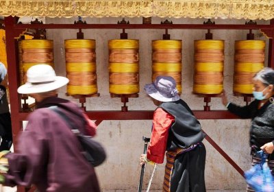 Traveler photo: In the prayer wheel corridor of Jokhang Temple in Lhasa, Tibet, local Tibetans devoutly rotate mantras for blessings. (November 2025)