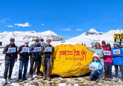 Traveler photo: Group photo in Ngari Prefecture with a clear view of Mount Kailash in the background. (October 2026)