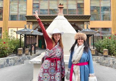 Traveler photo: Our travelers dressed in traditional Tibetan clothing. (October 2026)