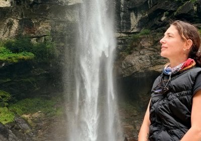 Traveler photo: Our traveler explores the waterfall in Gyirong County. (September 2026)