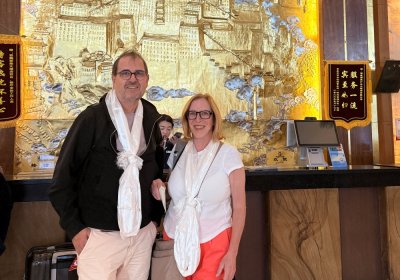Traveler photo: Our travelers checking in at a hotel after arriving in Lhasa. (September 2026)