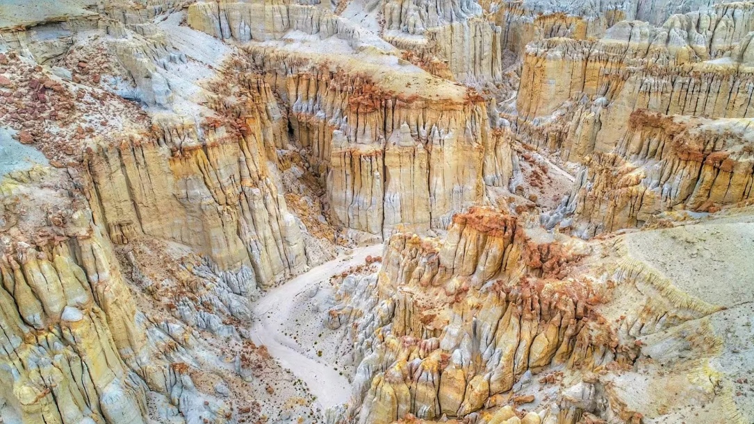 Aerial view of Zanda Earth Forest canyons