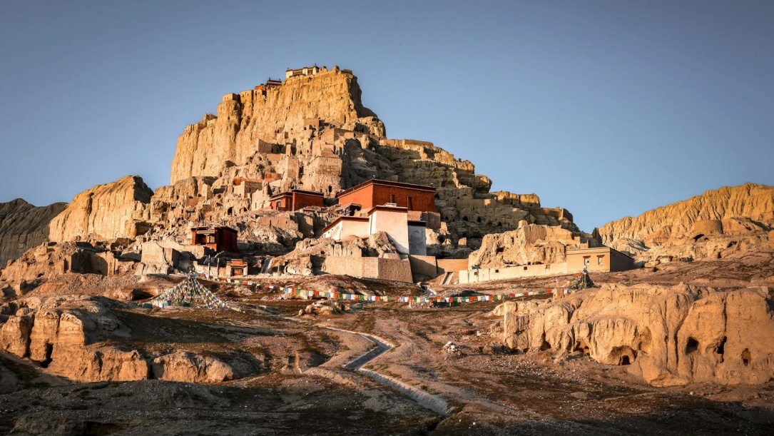 Guge Kingdom ruins on the mountain hill