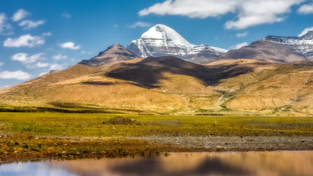Mount Kailash peak under blue sky
