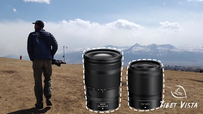 pack a versatile zoom lens and a prime lens to travel light for photography in Tibet