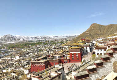 Aerial View of Shigatse City from Tashilhunpo