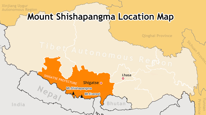 Mount Shishapangma Location Map