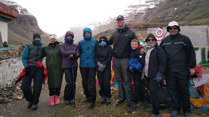 Our age of 11 youngest client whit his family trekking in Mount Kailash