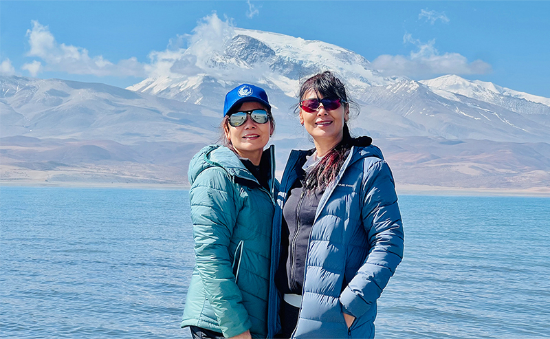 Guests' photo along the shore of Lake Manasarovar