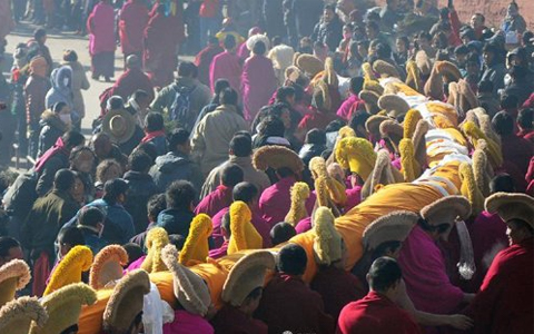 Tibetan Buddhist Ceremony at Labrang Monastery in Gansu
