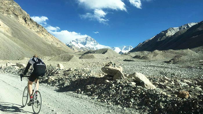 The most famous cycle route in Tibet is from Lhasa to Everest Base Camp.