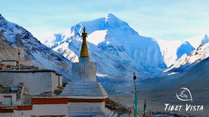 Rongbuk Monastery and Mount Everest