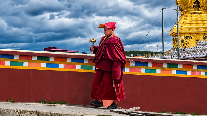Red Tibetan Monk Hat