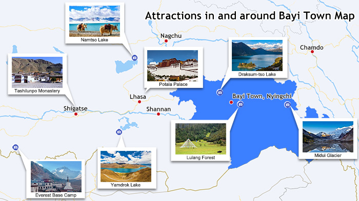 attractions in and around bayi town map