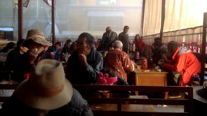 Enjoying the Sweet Tea in a tea house