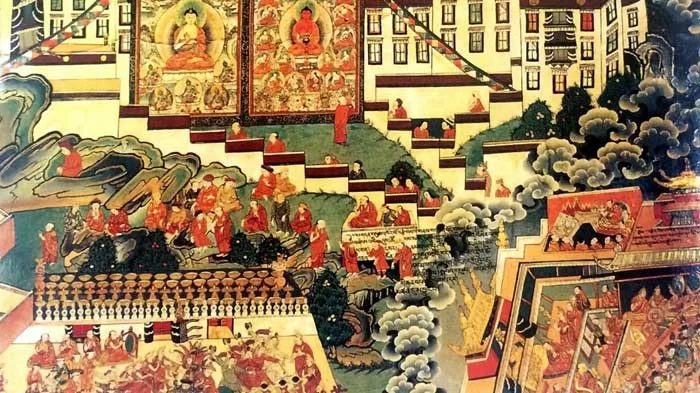 The mural inside of the Jokhang Temple