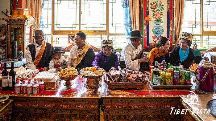 Local Tibetan family enjoying traditional New Year