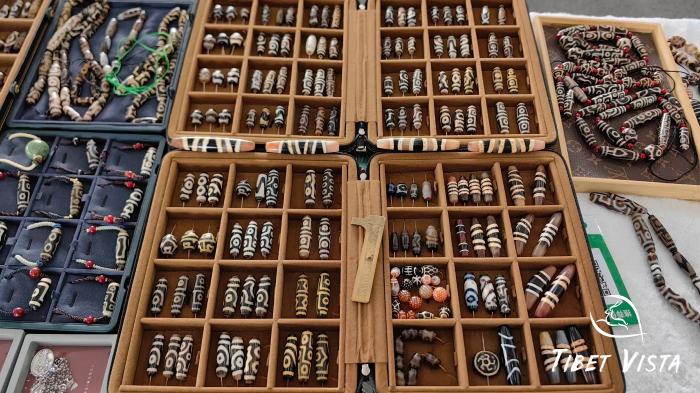 A wide variety of Dzi beads in local markets and shops in Tibet
