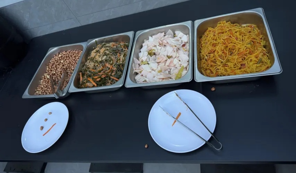Fresh cold appetizers at buffet section in Western Inn Sheli Hotel