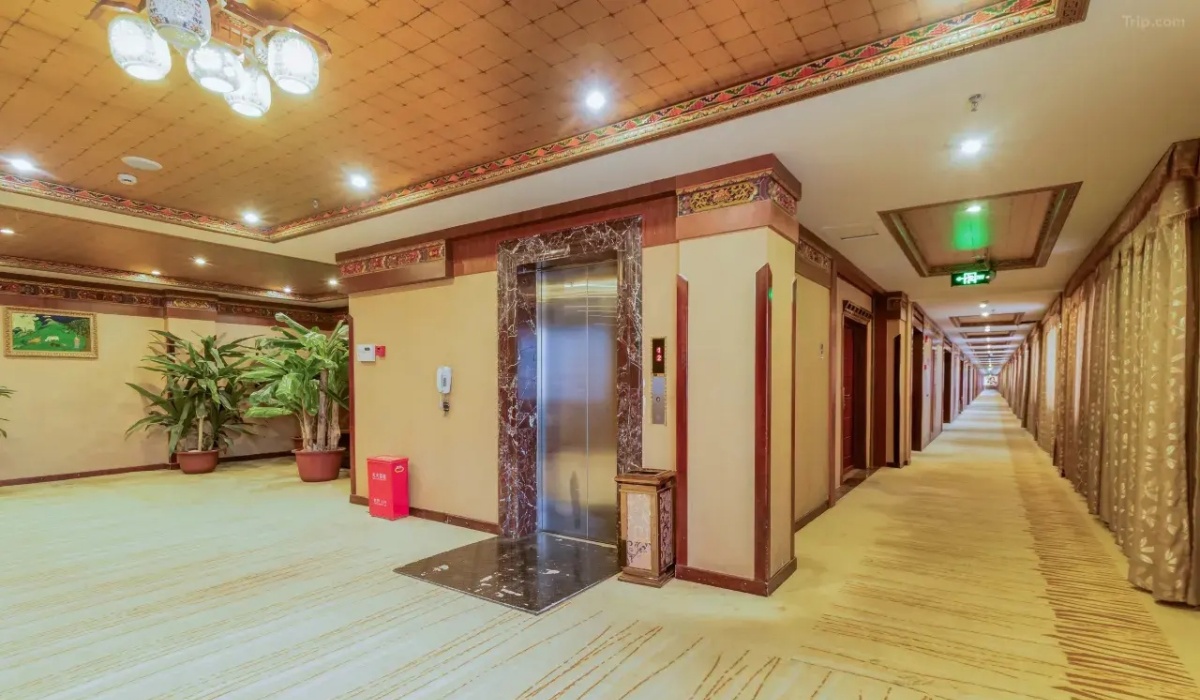 Modern elevator hallway on guest room floor