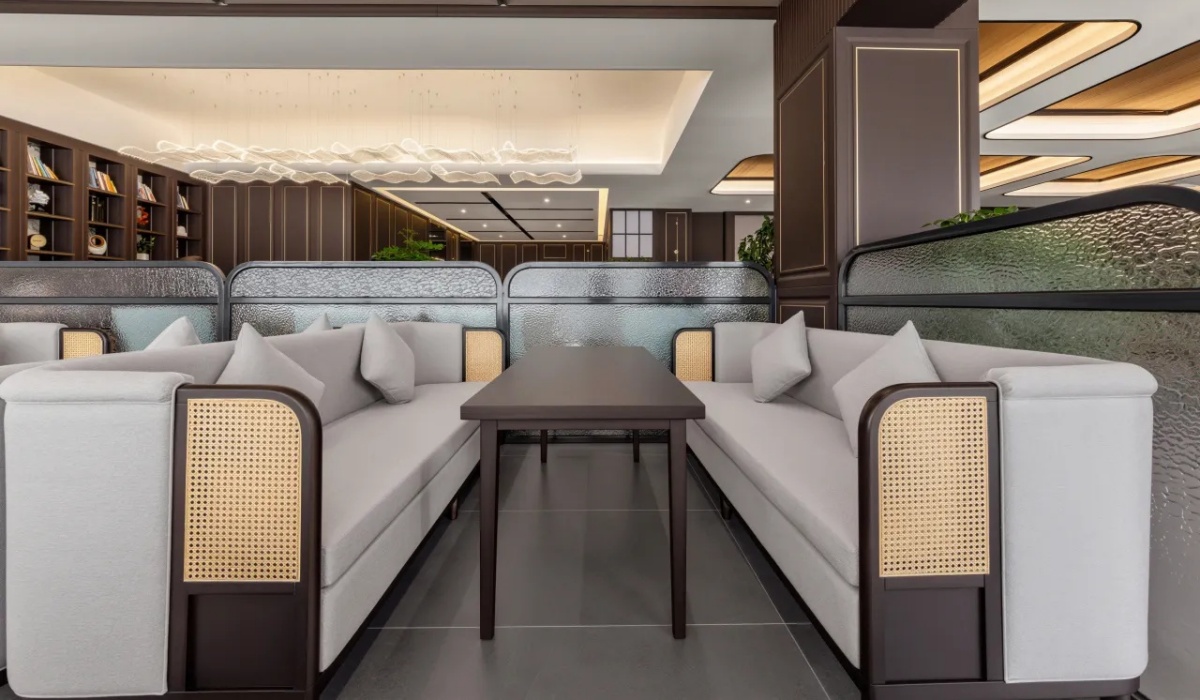 Relaxing lounge seating area in the main lobby