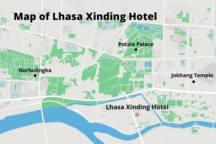 Lhasa Xinding Hotel location map