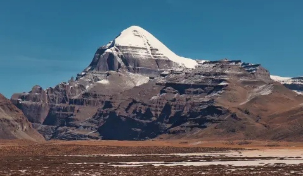 Majestic snow-capped Mount Kailash peak near Darchen