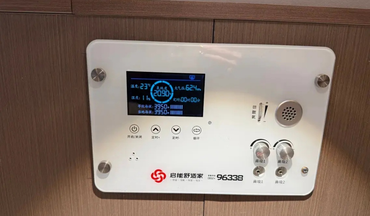 In-room oxygen supply panel at Western Inn Sheli Hotel