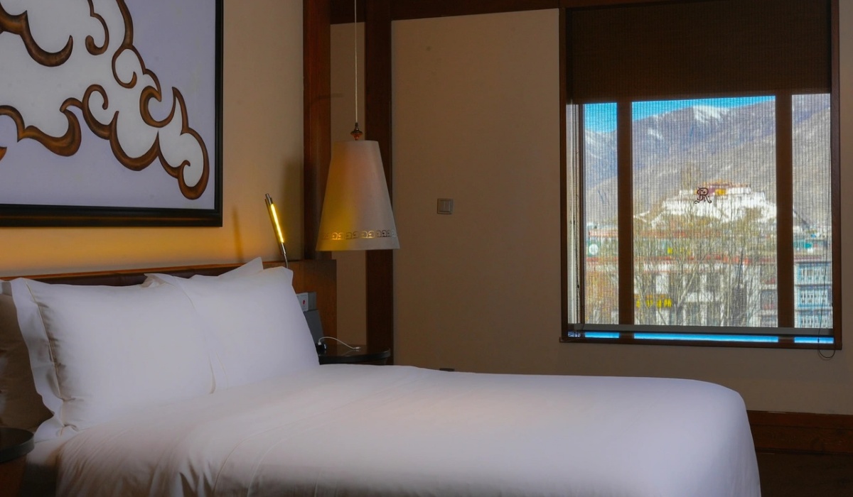 Luxury guest room with Potala Palace view at St. Regis Lhasa Resort