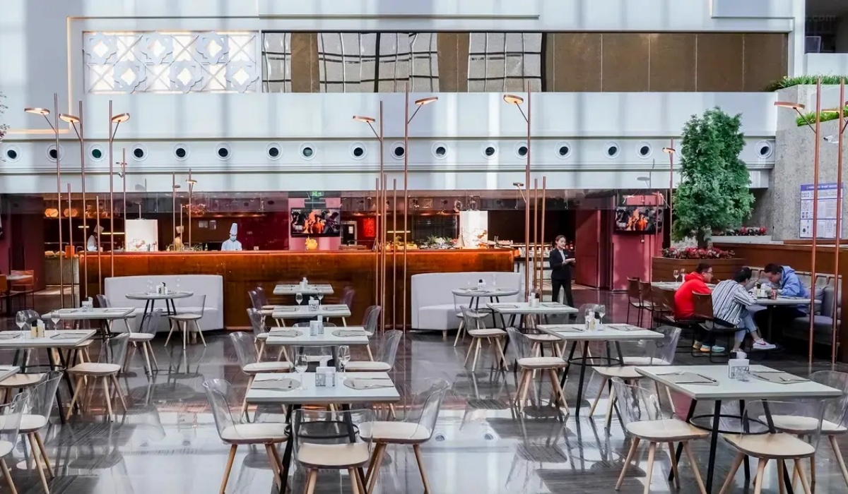 Modern hotel restaurant dining area