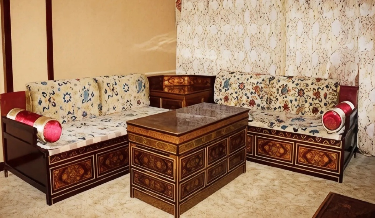 Comfortable seating area in hotel suite