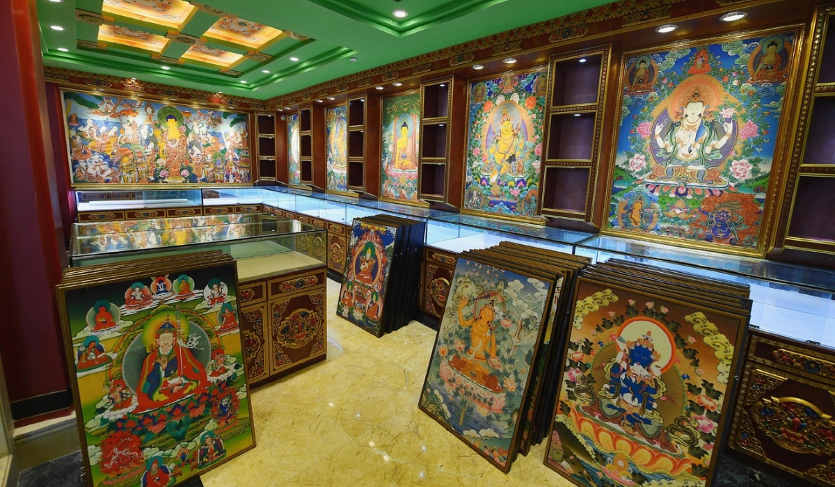 Thangka art exhibition room inside the hotel