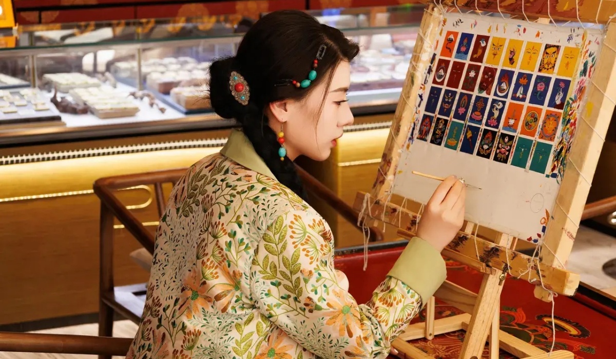 Thangka painting cultural experience at InterContinental Lhasa Paradise