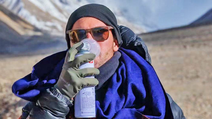 Portable oxygen can used at  Everest Base Camp